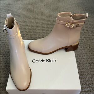 Calvin Klein Women's Beige Ankle Booties